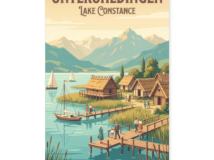 Poster Unteruhldingen Bodensee – Pfahlbauten & See